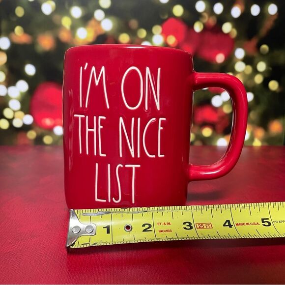 Rae Dunn Red Christmas Mug – “I’m on the Nice List” – Artisan Mug/Holiday Gift - Picture 9 of 9